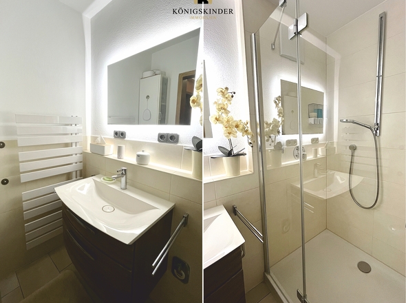 Modernes Duschbad in der Wohnung