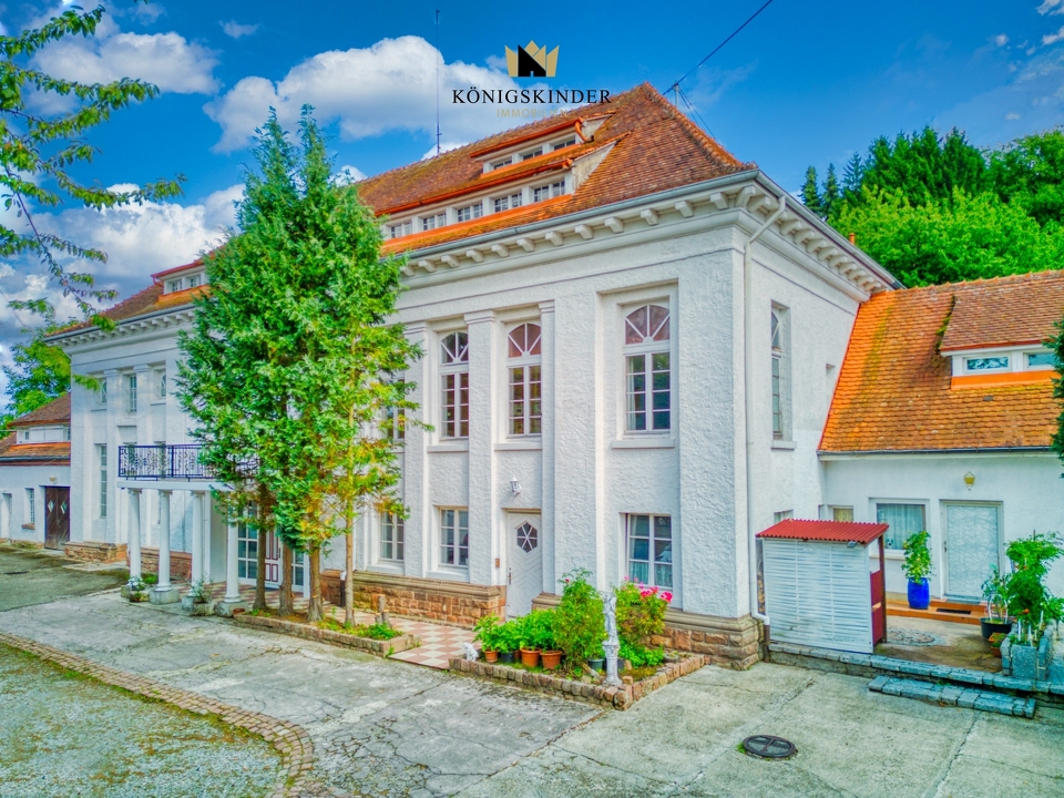 Haupthaus mit imposanten Eingang 