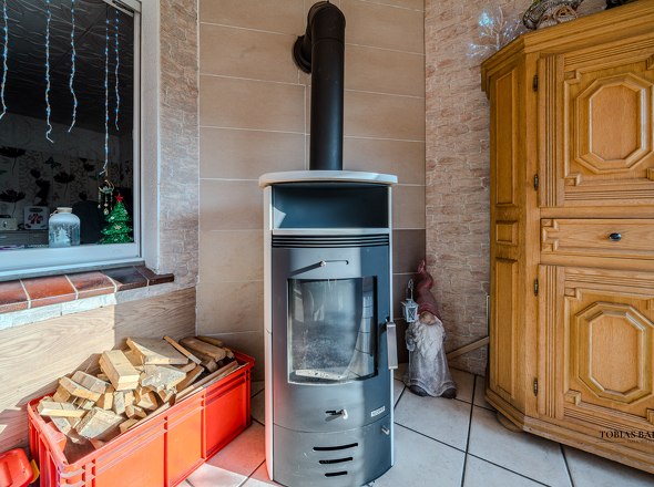 Kamin im Wintergarten