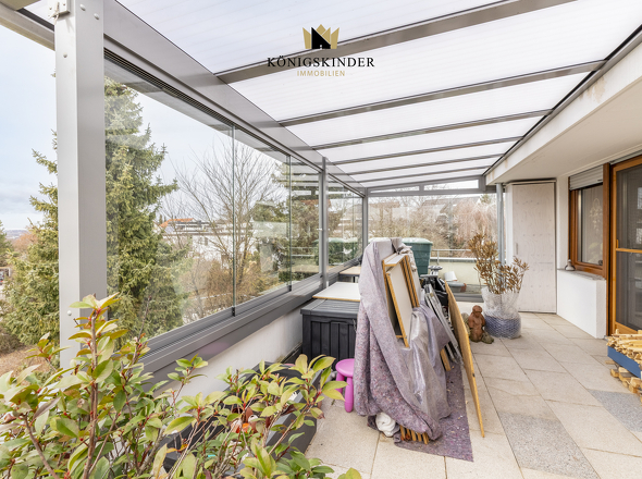 Dachterrasse mit Glasschiebeelementen