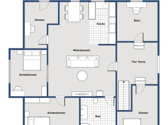 Darstellung Obergeschoss (ohne Trockenboden)