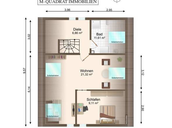 DG-Grundriss bemaßt - Nebenhaus