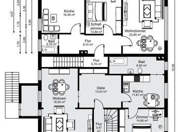 aktueller Grundriss 1. OG Hinterhaus 