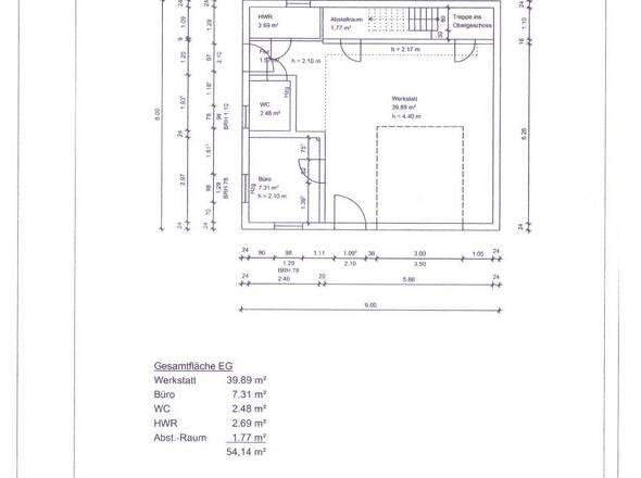 Grundriss EG - Werkstattbereich