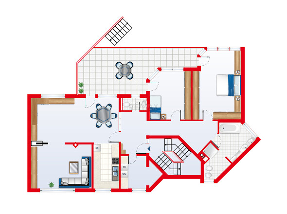Lorcher Straße 15_EG_4 Zi._Der Grundriss dient ausschließlich der veranschaulichenden Darstellung und erhebt keinen Anspruch auf Maßstabstreue oder Vollständigkeit.