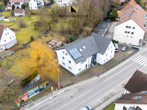 Luftaufnahme: Objekt auf ca. 846 m² Grundstück