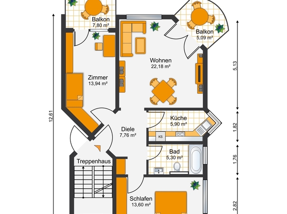 Grundriss Whg. Nr 4
