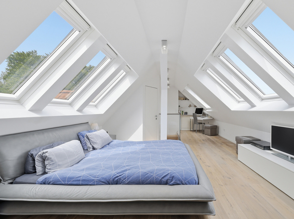 lichterfülltes Schlafzimmer