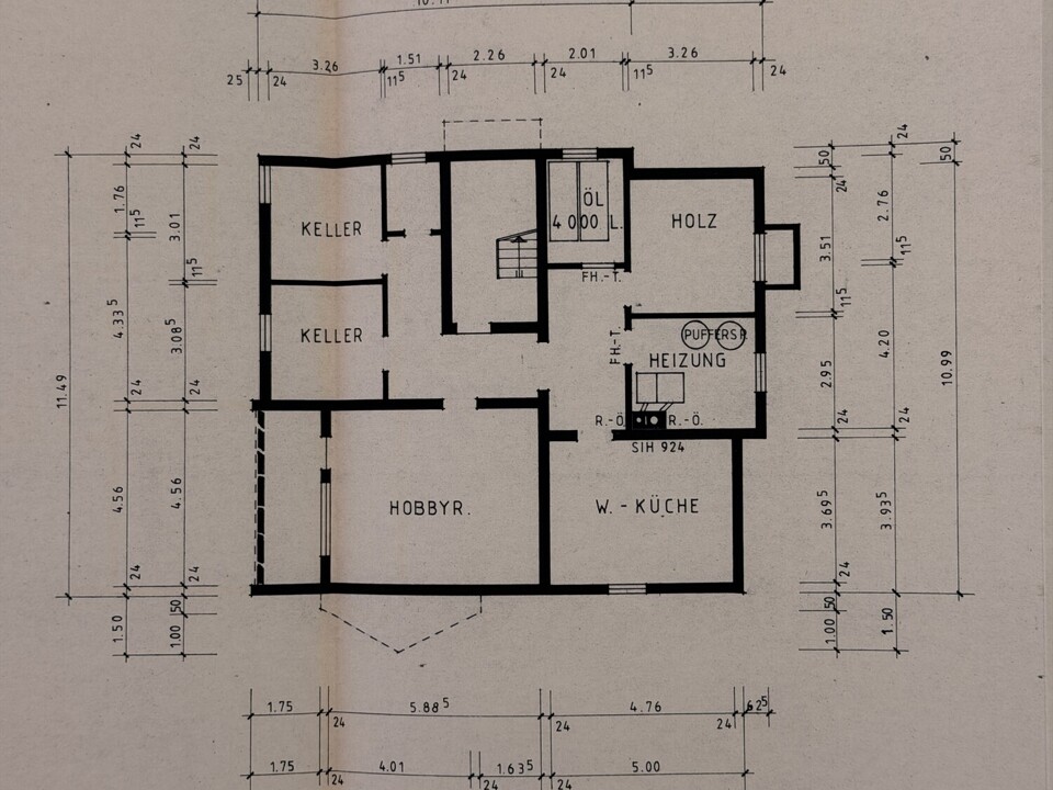 UG_Bemaßter Grundriss_Untergeschoss