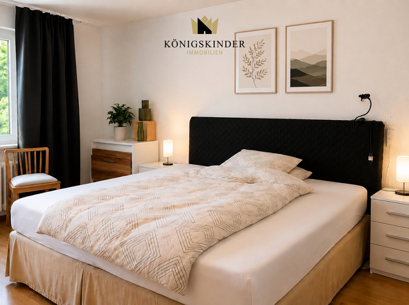 Ruhig gelegenes Schlafzimmer für erholsame Nächte.