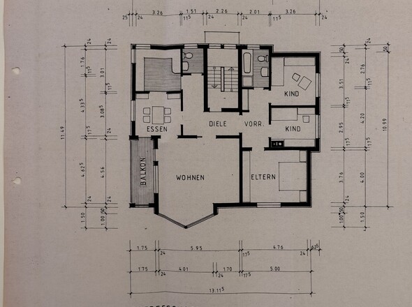 OG_Bemaßter Grundriss_Obergeschoss
